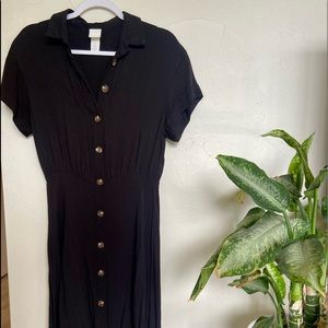 H&M button down black dress